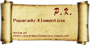 Poparadu Klementina névjegykártya